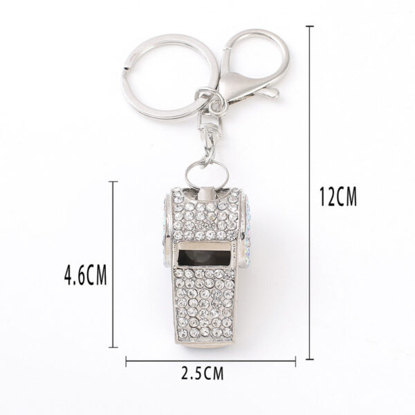 Wholesale Zinc Alloy Diamond Whistle Keychain