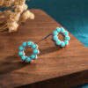 Wholesale Turquoise Round Alloy Earrings