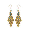 Wholesale Long Fashion Vintage Large Peacock Crystal Earrings