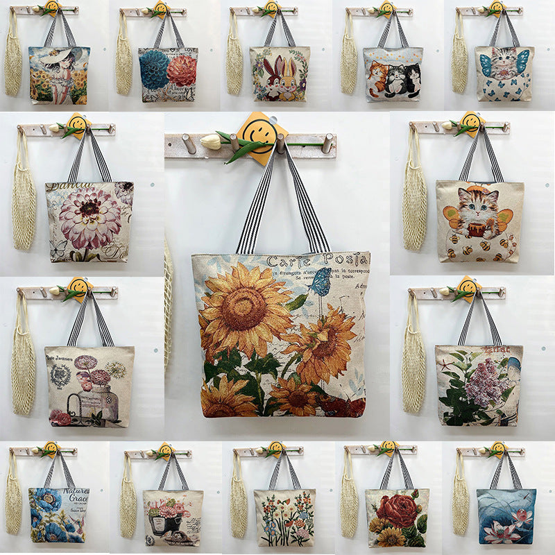 Wholesale Suower Print Canvas Bags