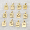 Wholesale Stainless Steel 18K Gold Square Hollow Twelve Constellation Pendants Necklaces