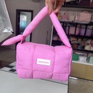 Portable puff bag-rose red