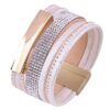 Wholesale Diamond Studded Leather Magnet Alloy Bracelet