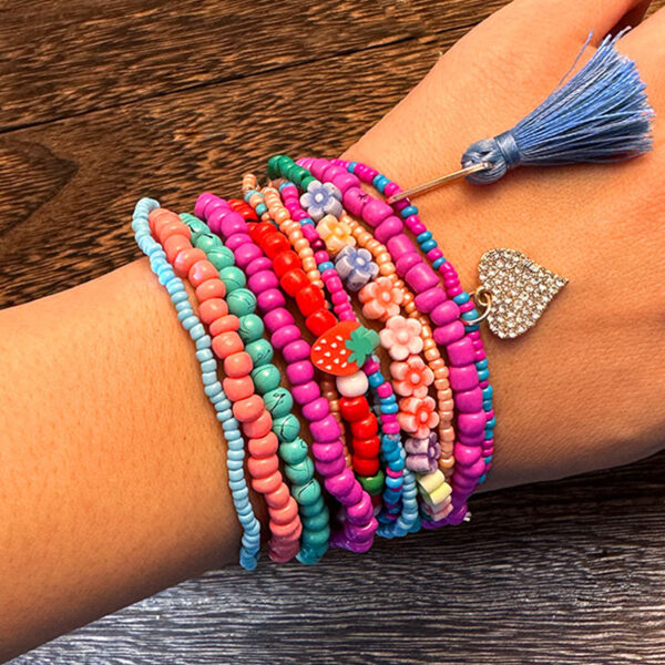 O1CN01ayrroL24GlUWBH2RF_3880997364-0-cib Wholesale Folded Wind Strawberry Bracelet Hand-woven Rice Bead Fringe Elastic Bracelet