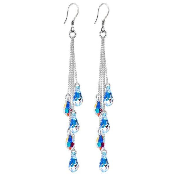 O1CN01ays11m2EpFMWCSbmW_2865688793-0-cib Wholesale 925 Silver Long Crystal Water Drop Tassel Earrings