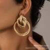 Wholesale Geometric Smooth Alloy Earrings