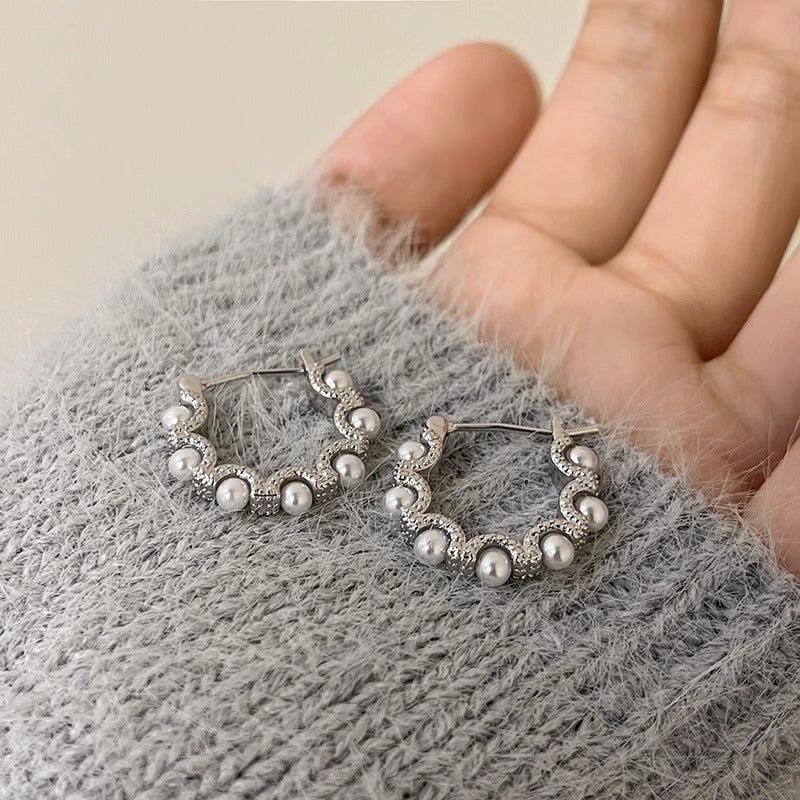 Wholesale Circle Pearl Vintage Earrings