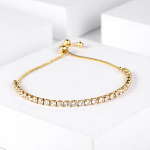 18K gold/White zircon