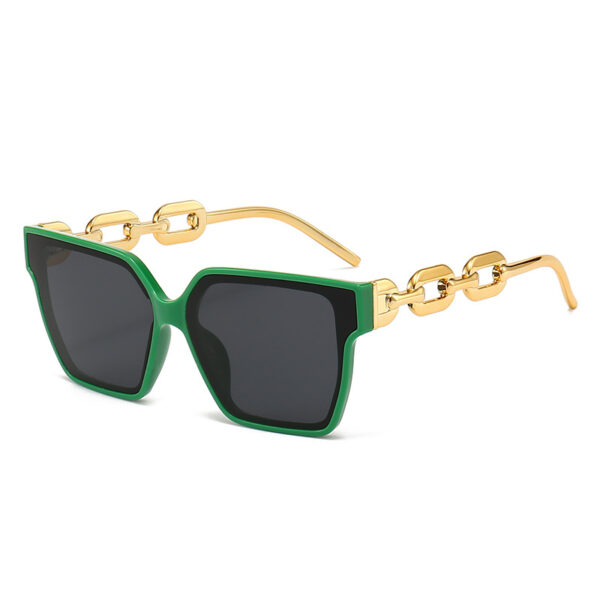 Wholesale Large Frame Box Semi-metal Chain PC Women's Sunglasses