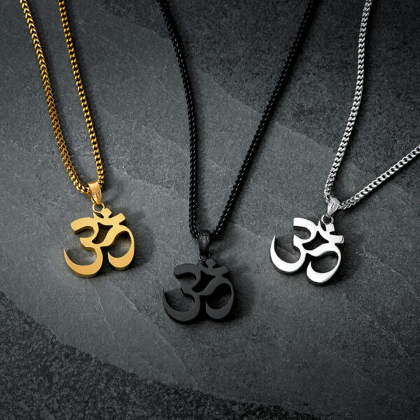 Wholesale Titanium Steel Ohm Trendy Men's Hip-hop Necklaces