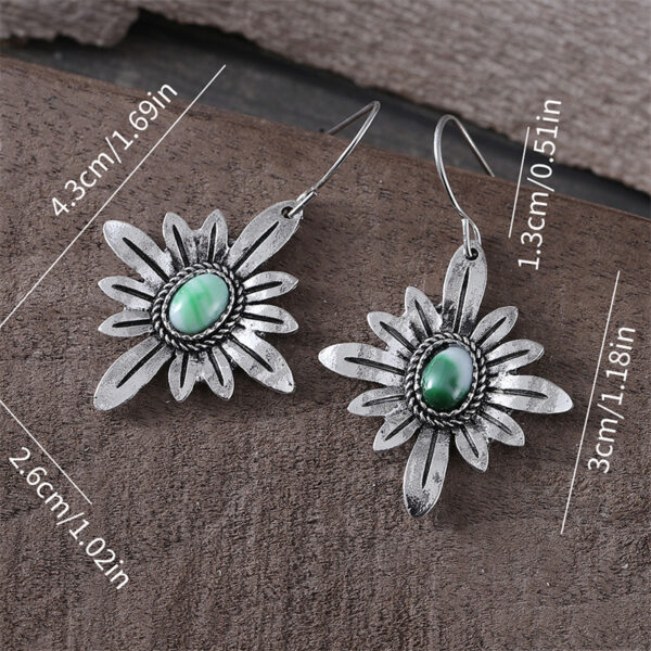 O1CN01b4B2ML2Lo3o8WagBB_2216053279738-0-cib Wholesale Fashion Bohemian Style Turquoise Daisy Flower Earrings