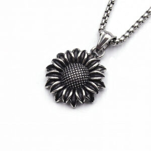 Sunflower + stainless steel chain