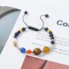 Wholesale Eight Planets Natural Stone Beaded Bracelet