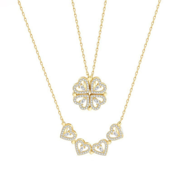 Wholesale Love Four-leaf Clover Stacking Necklace