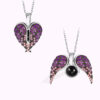 Wholesale Titanium Steel Angel Wing Projection Necklaces