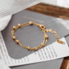 Wholesale Non-fading Double Layer Simple Bead Bracelet