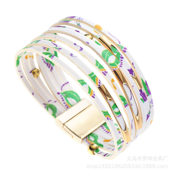 Wholesale Alloy Tube Magnet Buckle Valentine's Day Leather Bracelet