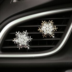 Wholesale Rhinestone Metal Snowflake Car Perfume Decoration Clip