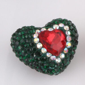 Retro green peach heart Western Red Main Stone