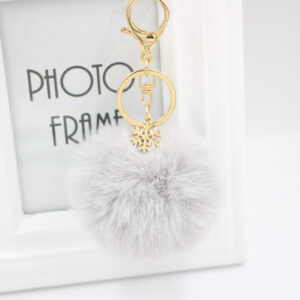 Light gray / Gold key chain