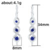 Wholesale Baroque Long Zircon Copper Earrings