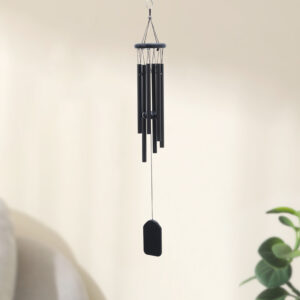 Small size wind chimes -- black wood Black six tubes