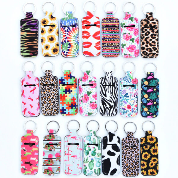 Wholesale Cactus Leopard Print Rose Flower Lipstick Set Keychain