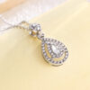 Wholesale Alloy Water Drop Pear Shaped Moissanite Pendant Necklace
