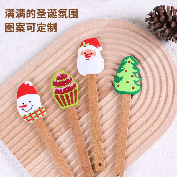 Wholesale Christmas Epoxy Cream Spatula Beech Baking
