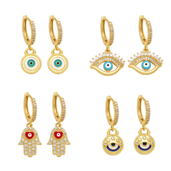 Wholesale Devil Eye Vintage Copper Earrings