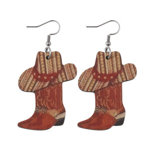 Western cowboy boots hat earrings 2