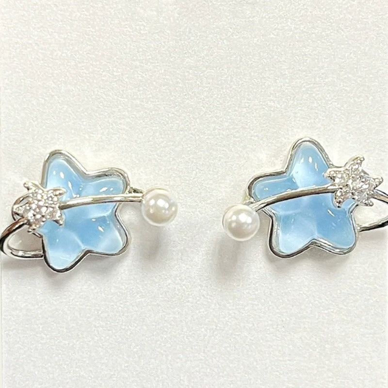 Wholesale Star Pearl Alloy Earrings