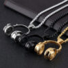 Wholesale Alloy Headphone Pendant Titanium Steel Necklaces