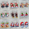 Wholesale Red Car Skateboard Santa Wooden Earrings Christmas