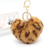 wholesale Imitation Rex Rabbit Fur Leopard Heart Keychain