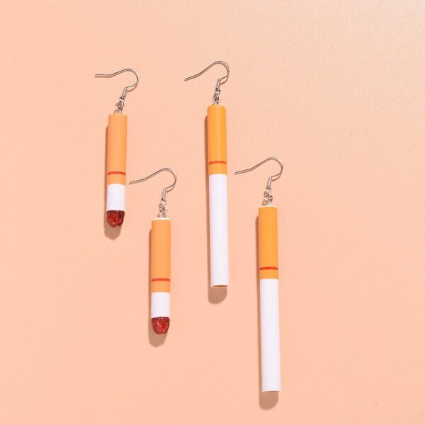 Wholesale Funny Personality Fun Simulation Cigarette Butt Earrings