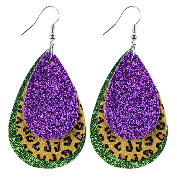 Wholesale Easter Leaves Leather Earrings