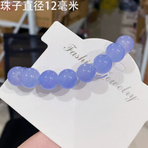 Purple 12mm monochrome gradient ice through glass bracelet