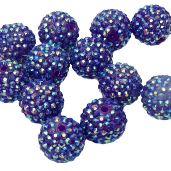 Wholesale 20MM Resin Diamond Ball, Jelly Deep Purple AB Color Diamond Ball