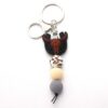 Wholesale Cow Tooth Hat Letter Silicone Bead Keychain