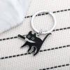 Wholesale Stainless Steel Black Cat Keychain with Knife