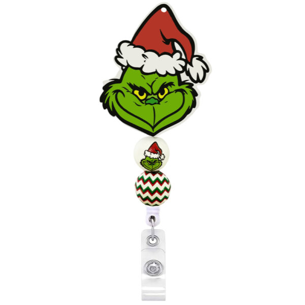 Wholesale Badge Reels Christmas Series Alligator Clip Badge ABS Reel Retractable Keychain