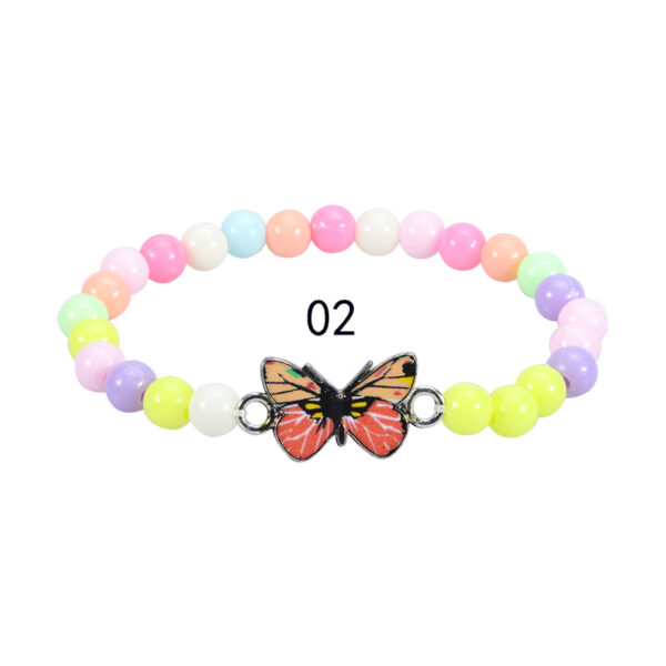 Wholesale Kids Colorful Butterfly Plastic Beaded Bracelet