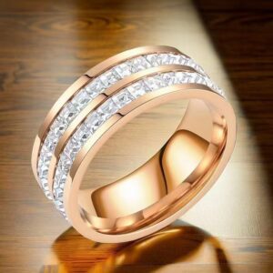 7-b-3 rose gold square diamonds two rows / No. 7