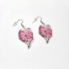 Wholesale Love Pink Leaf Turtle Back Leaf Acrylic Earrings