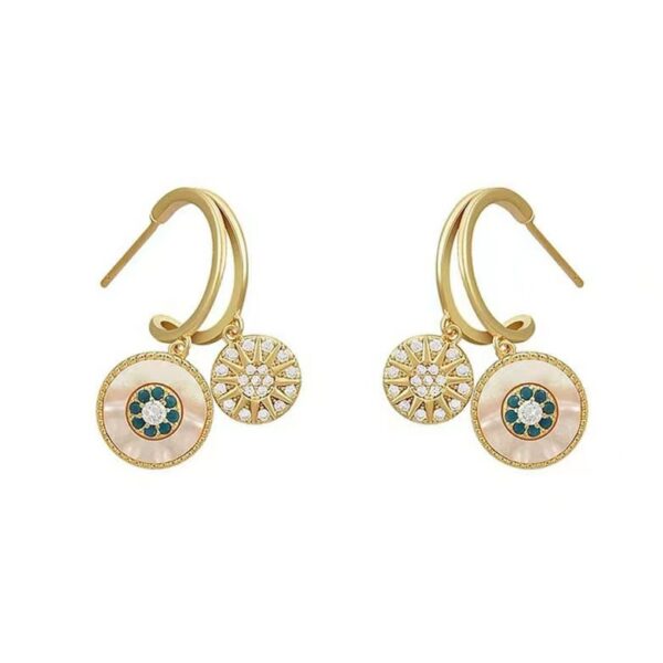 O1CN01bXOxWg1veHD6JDlpM_2211641826197-0-cib Wholesale 925 Silver Needle Round Ring Shell Alloy Earrings