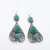 Wholesale Antique Green Turquoise Alloy Earrings