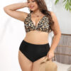 Wholesale Plus Size Leopard Polyester Swimwear
