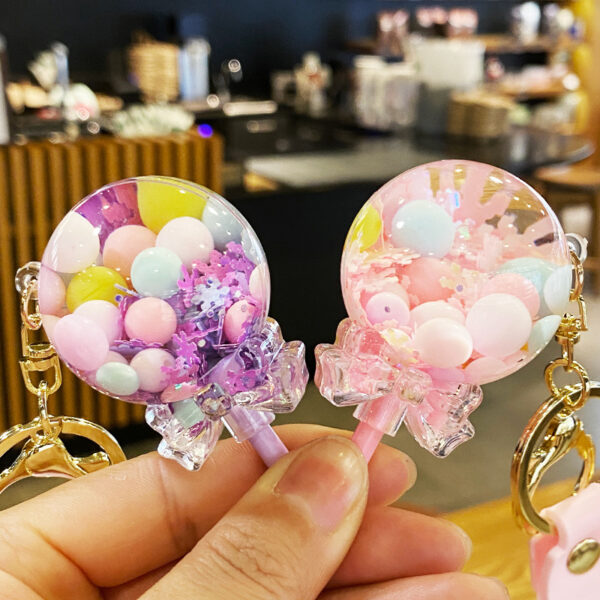 Wholesale Acrylic Quicksand Lollipop Keychain