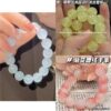 Wholesale Ice White Jade Gradient Pink Glass Bracelet